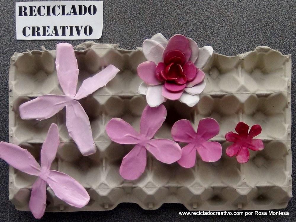 Flores con hueveras de cartón - La fábrica de los peques