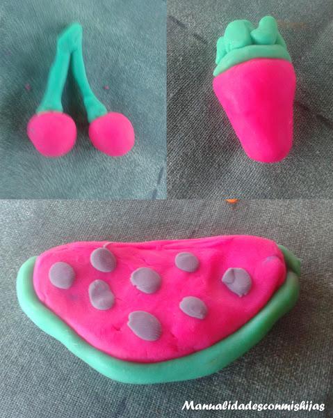 Frutas de plastilina
