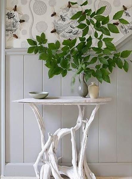 Muebles y adornos con troncos de arboles para decorar