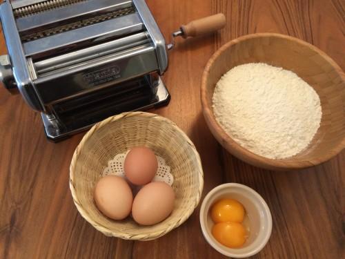 Ingredientes para la pasta fresca casera