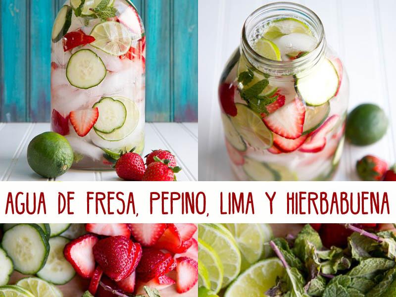 agua fresa lima pepino hierbabuena