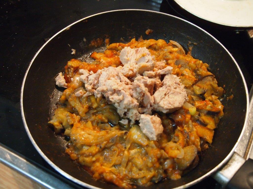 Canelones berenjena atún