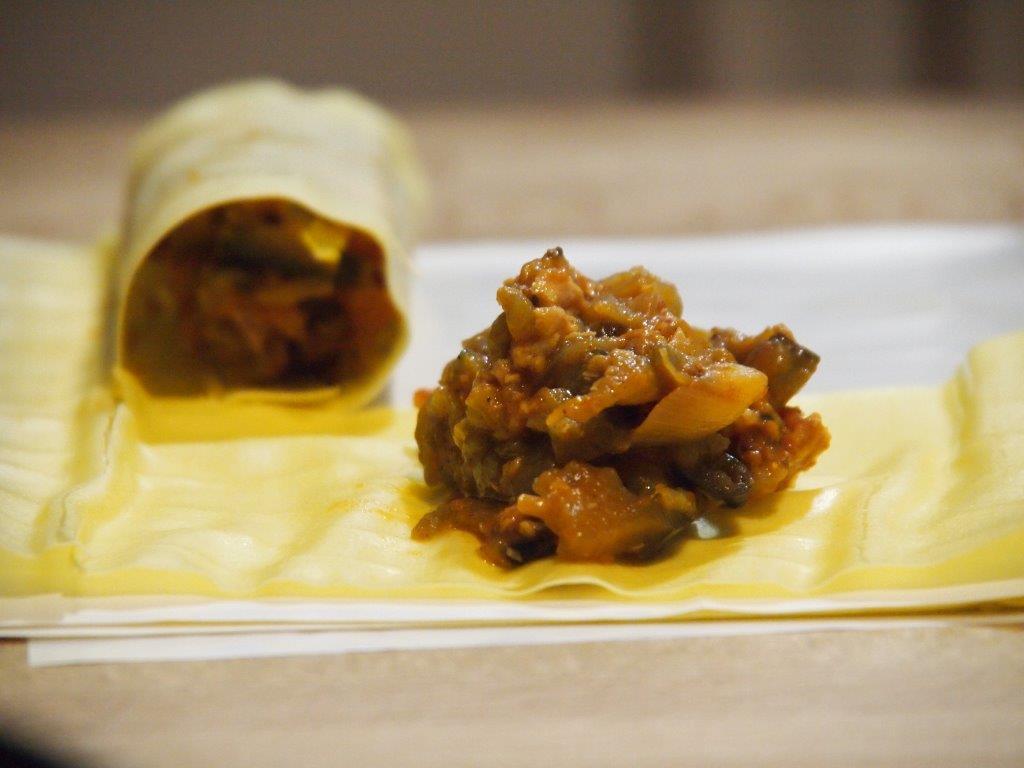 Canelones berenjena atún