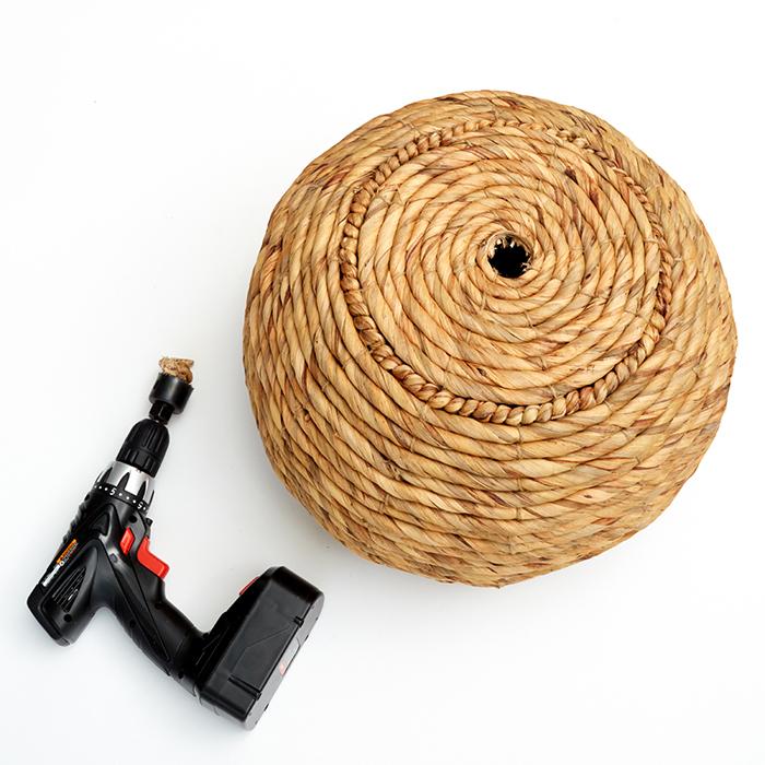 lampara de techo de mimbre