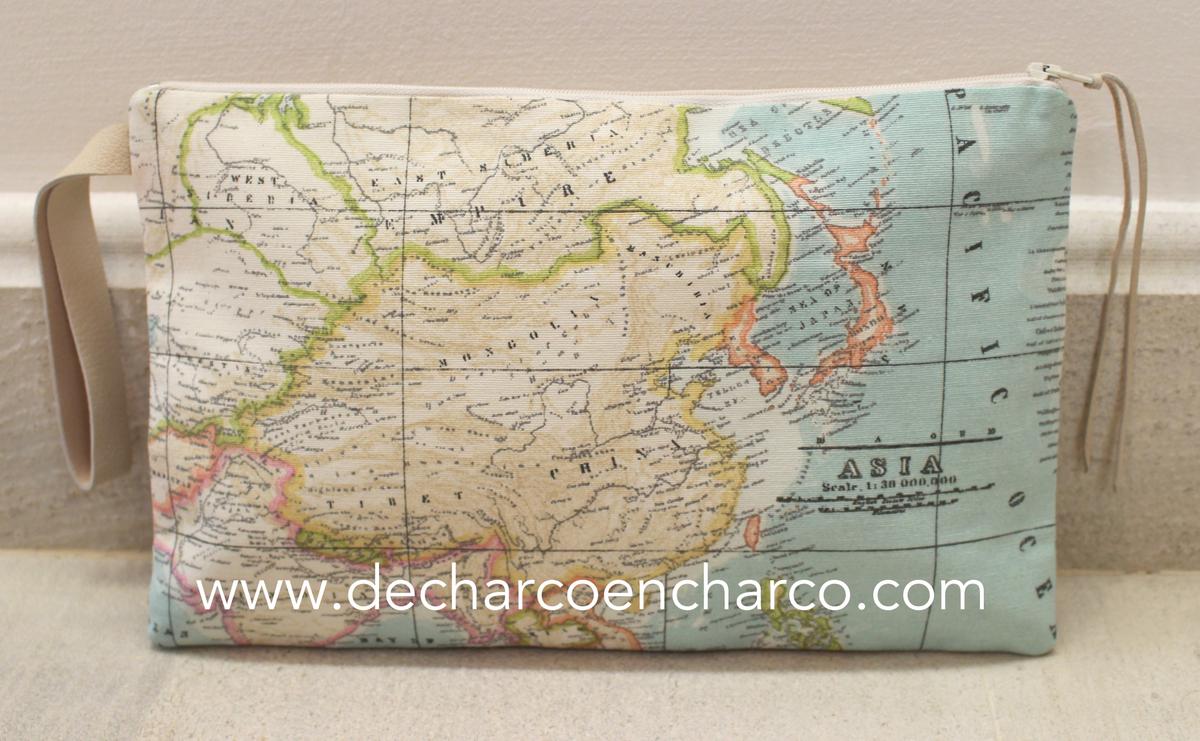 BOLSO MAPAMUNDI ASIA WWW.DECHARCOENCHARCO.COM