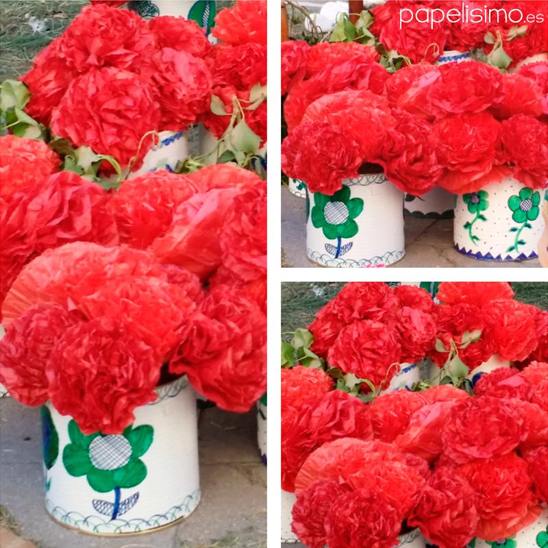 flores-claveles-de-papel-latas-manualidades-dia-de-la-cruz