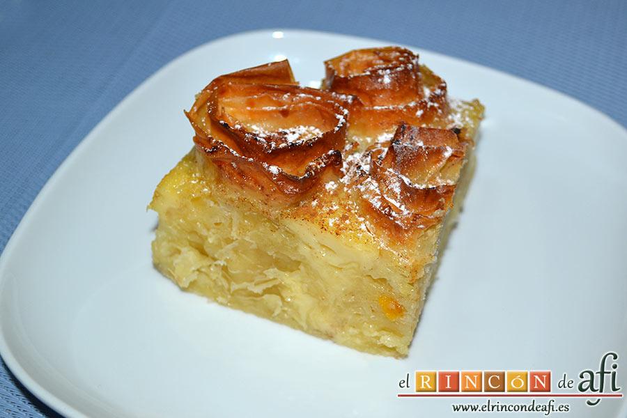 Tarta crujiente, sugerencia de presentación