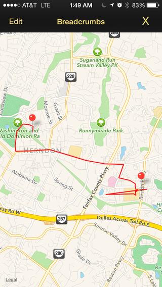 Las miguitas de pan de Drunk Mode ayudan a recordar al usuario dónde estuvo la noche anterior. / Imagen: DrunkModeApp