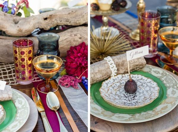 Decorar una mesa al aire libre