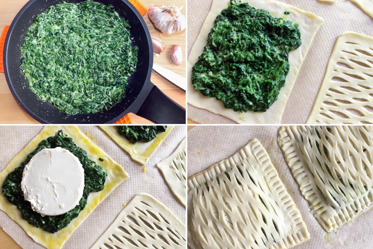 HOJALDRE EMPANADA ESPINACAS QUESO DE CABRA RECETA_ PASO A PASO