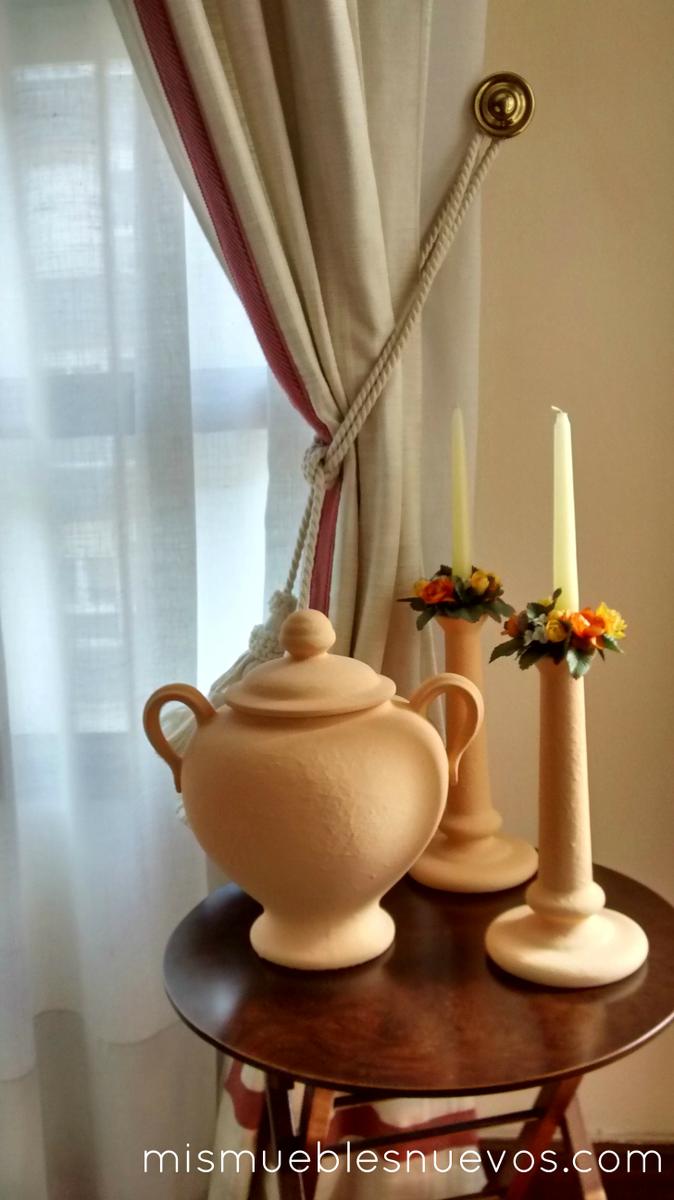 Set candeleros y vasija