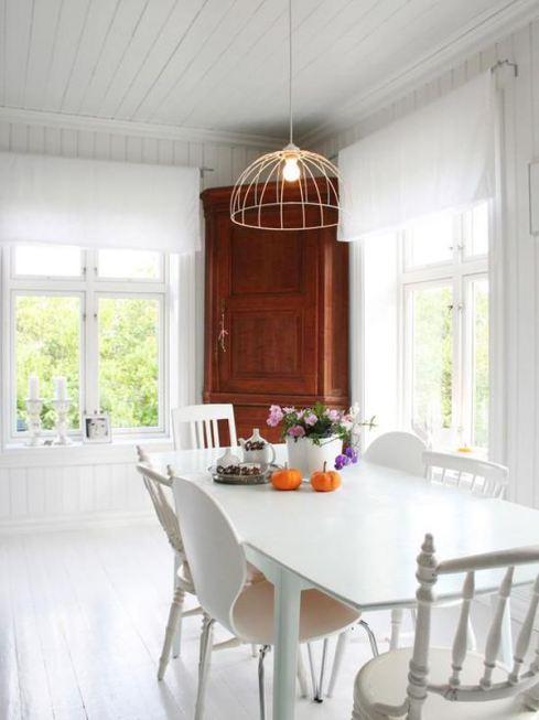 comedor blanco de estilo nordico