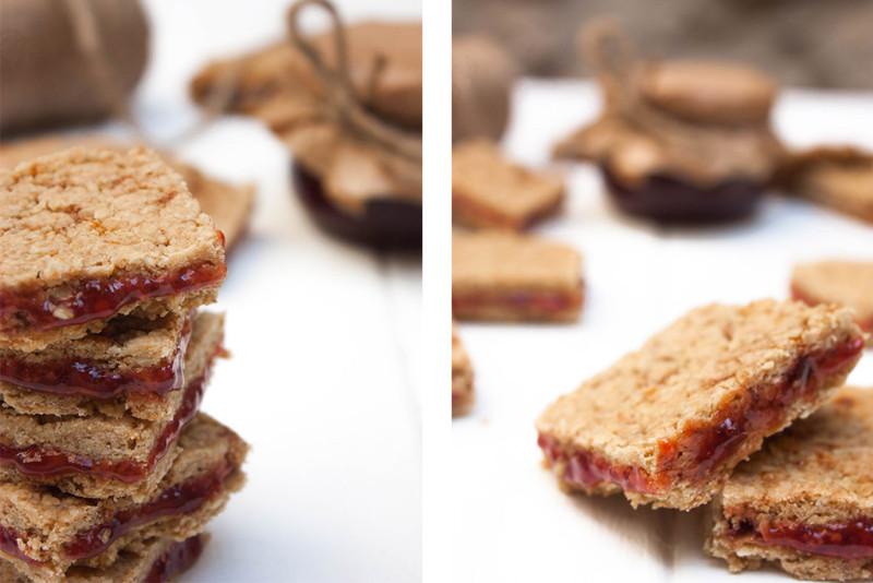 Galletas de avena con mermelada