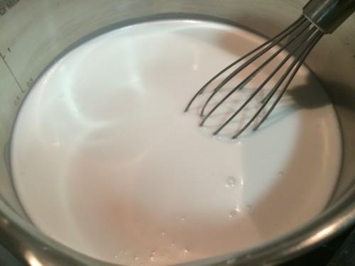 Reduciendo la leche de coco