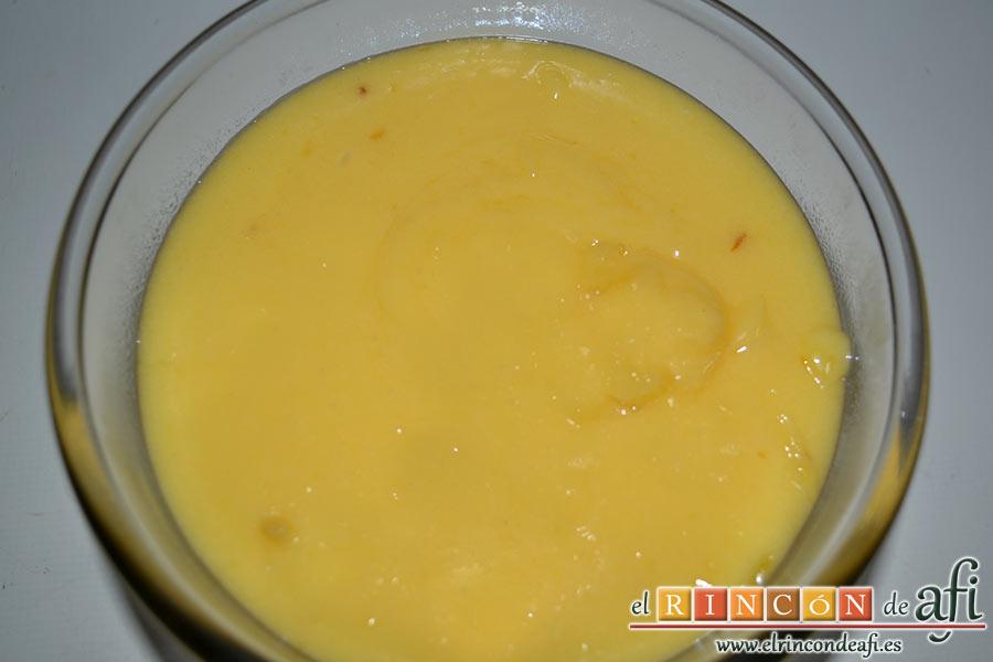 Crema de limón, volcamos en un bol y dejamos que la crema se enfríe