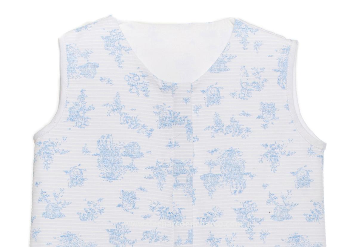 Saco de dormir en toile de jouy azul