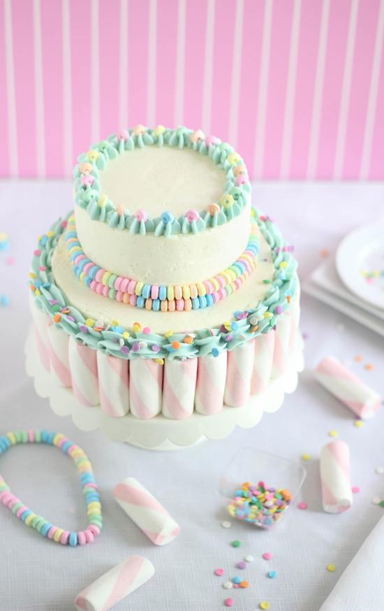 marshmallow torta decorada