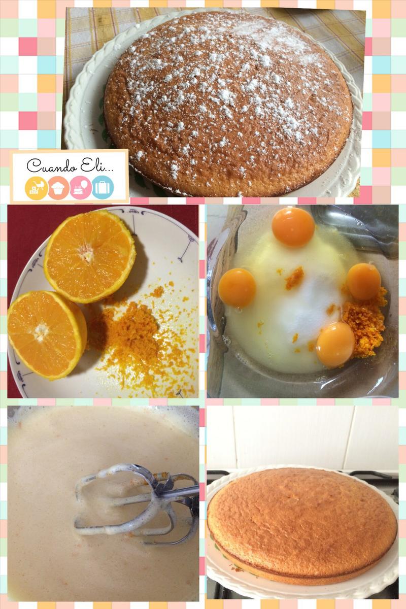 preparación bizcocho de naranja