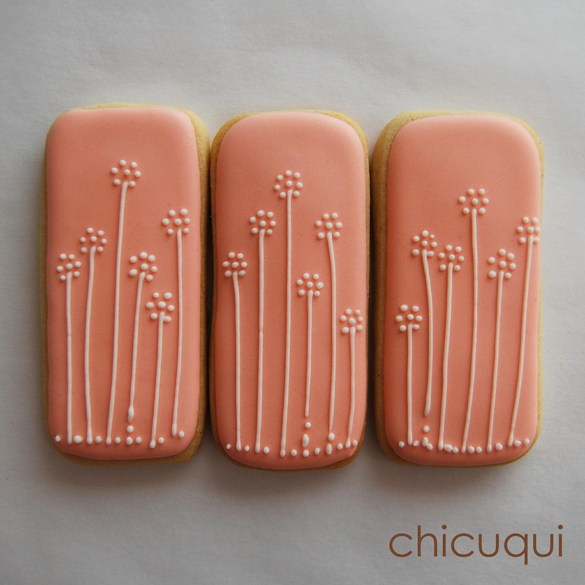 Flores primavera rosas en galletas decoradas chicuqui.com