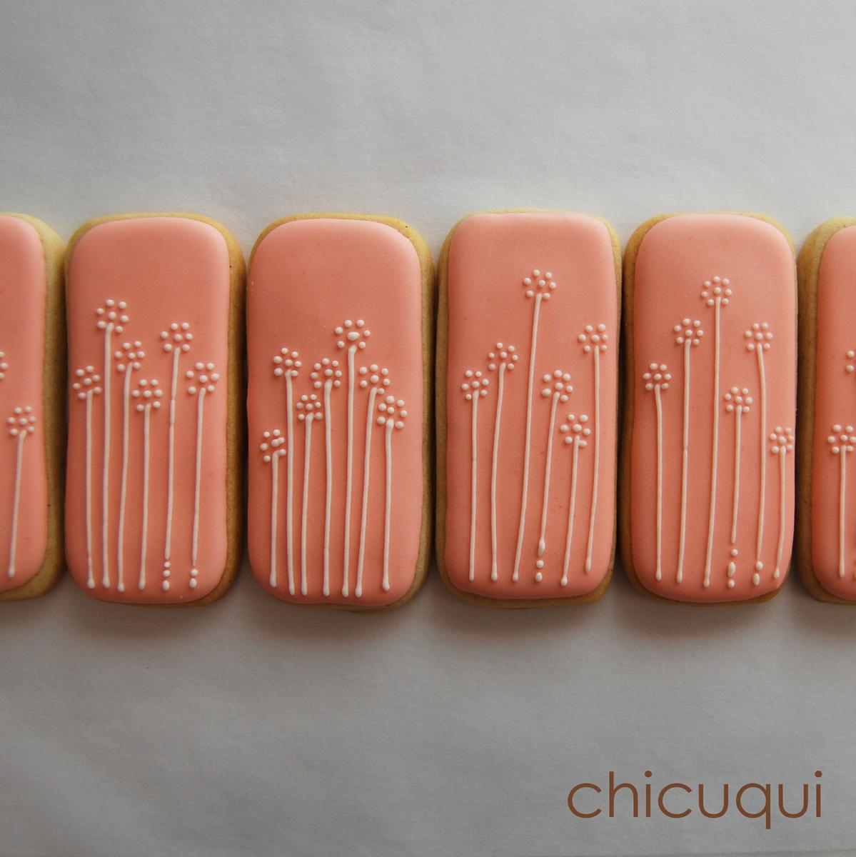 Flores primavera rosas en galletas decoradas chicuqui.com