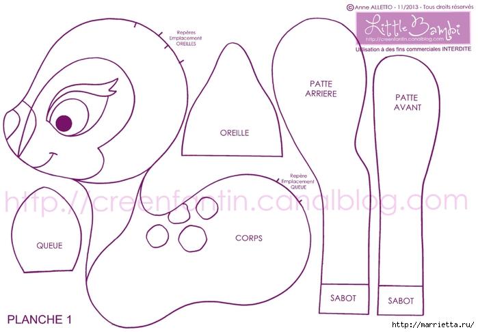 muñeco Bambi en tela patron