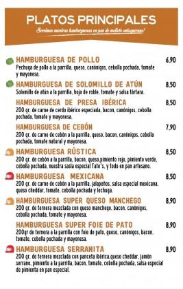 Platos Principales Tate’s Burger