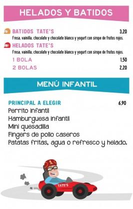 Helados, Batidos y Menú Infantil Tate’s Burger
