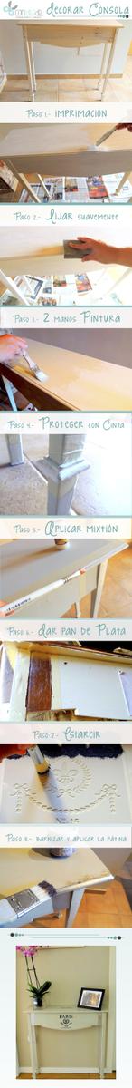 Infografía pasos para decorar un mueble de madera