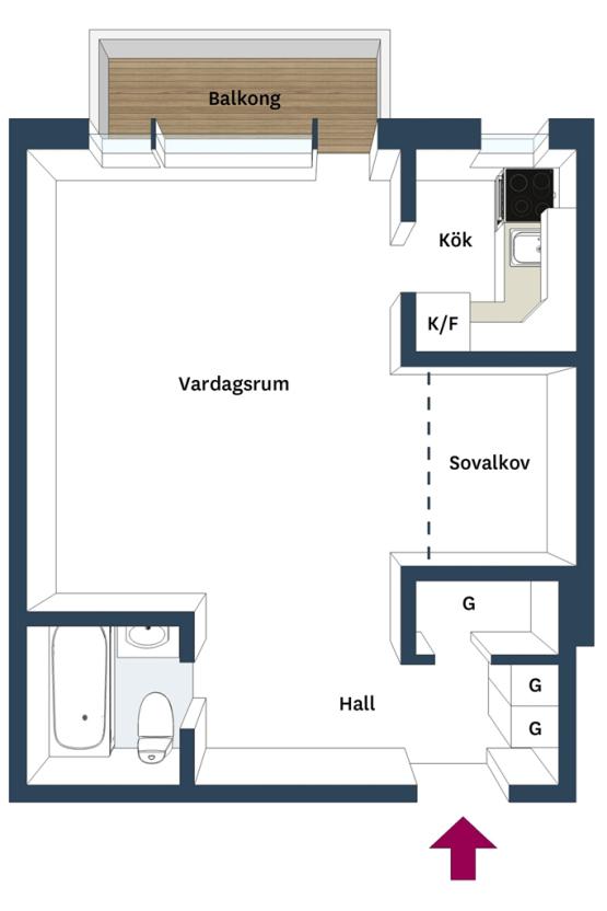 Un estudio con la cama en altillo; Ganarás espacio para que tu día a día sea más cómodo.