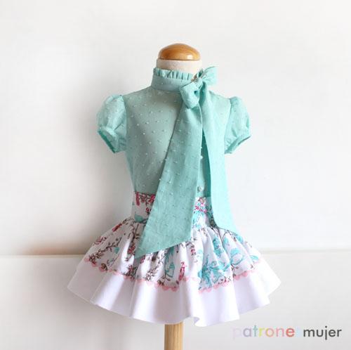 blusa con lazo en el escote-patronesmujer