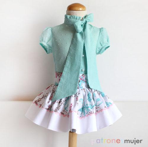 blusa con lazo en el escote-patronesmujer