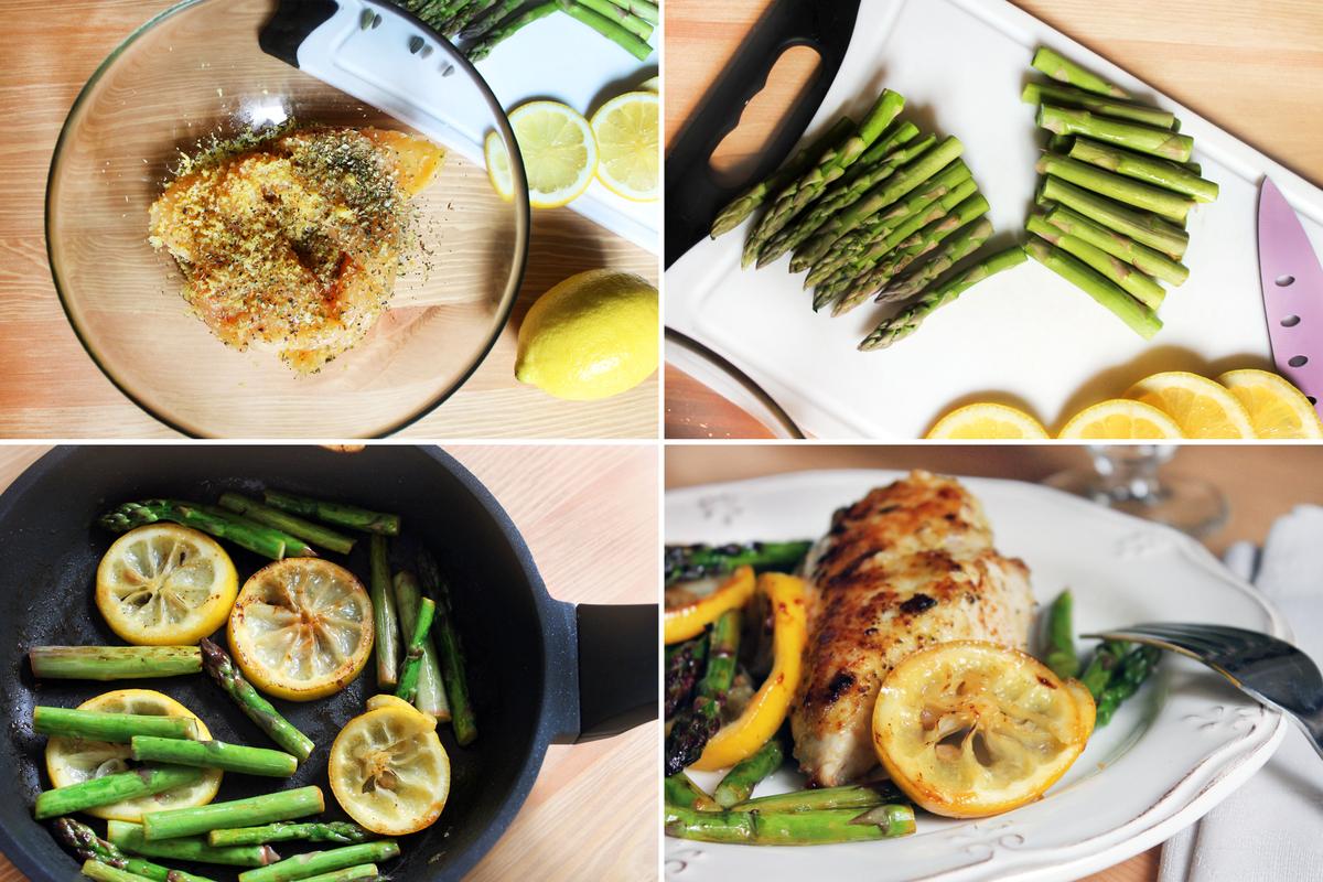 POLLO CON LIMON Y ESPARRAGOS RECETA RAPIDA_ PASO A PASO