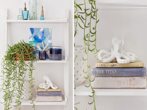 Decorar el salón en azul y blanco