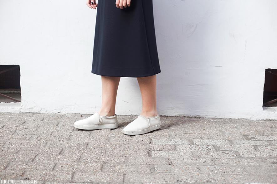Trini | COS navy midi skirt Rodarte sweatshirt