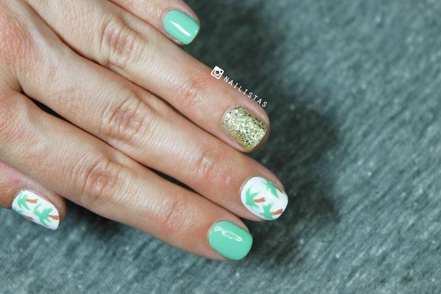 Diseño de uñas fácil con palmeras
