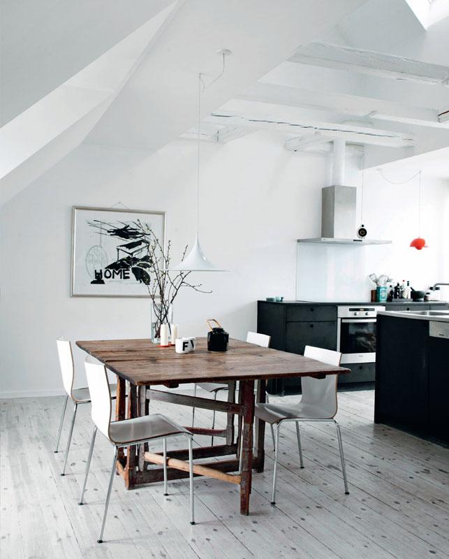 Estilo Nórdico diferente Mesa antigua