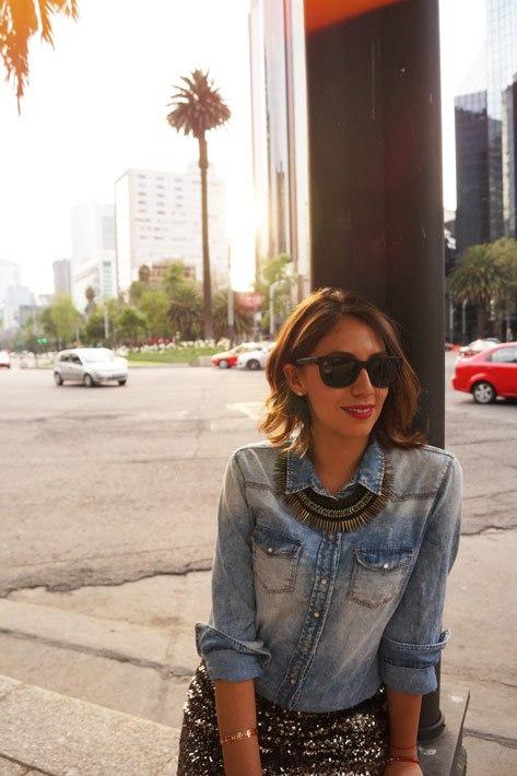 combinar falda de lentejuelas