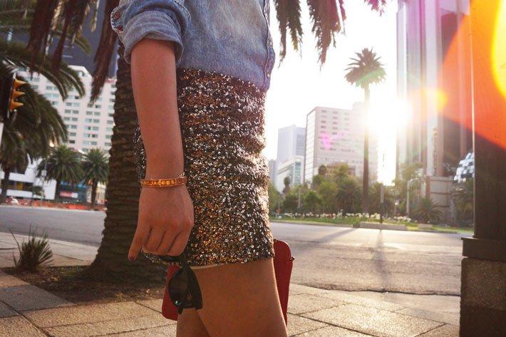 combinar falda de lentejuelas
