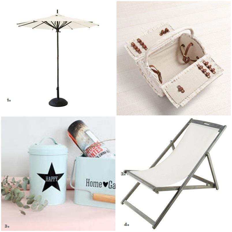 Shopping list para camping azul y blanco