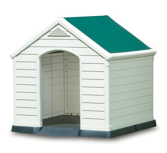 caseta para perros color beige y verde