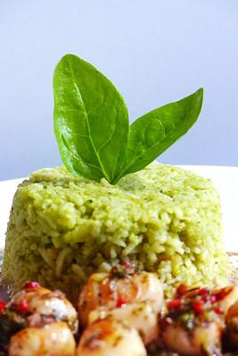 arroz verde espinacas
