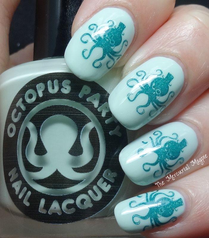 pulpos decorados en uñas