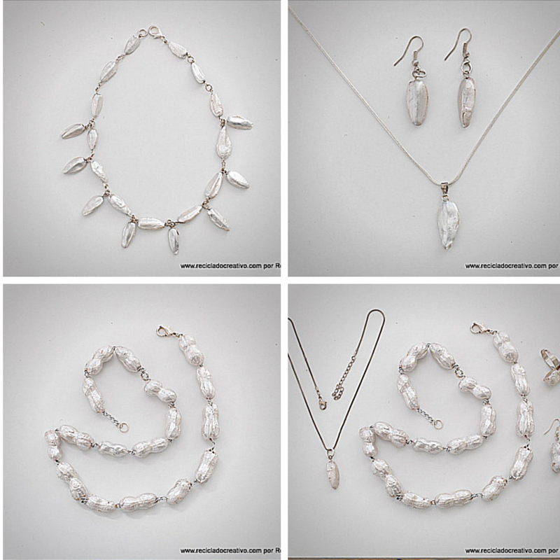 Bisutería reciclando pipas de girasol y cáscaras de cacahuetes