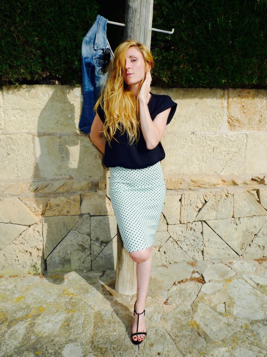 Blue pencil skirt paula casielles livelove-polly g