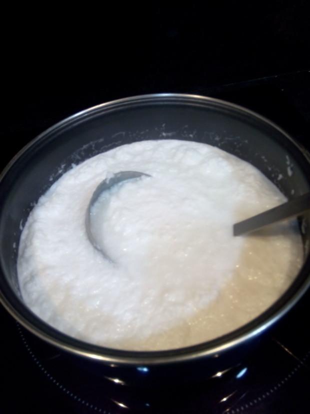 Coco rallado hidratandose