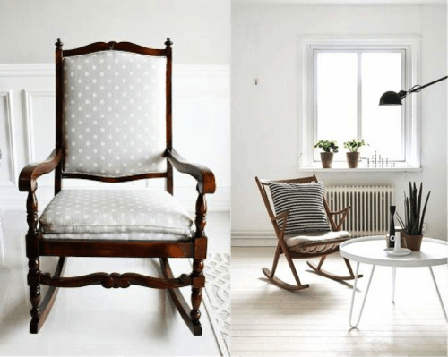 Mecedora de rayas y de lunares