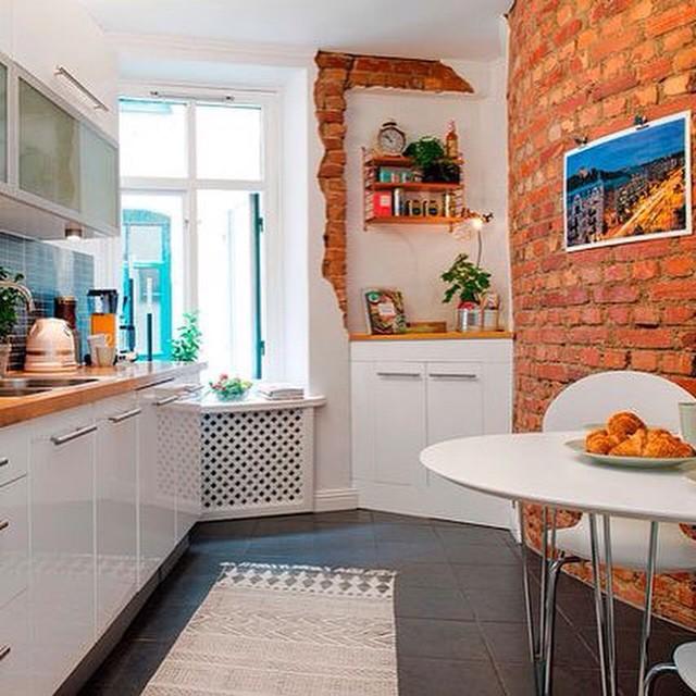 esquiña cocina pared ladrillo