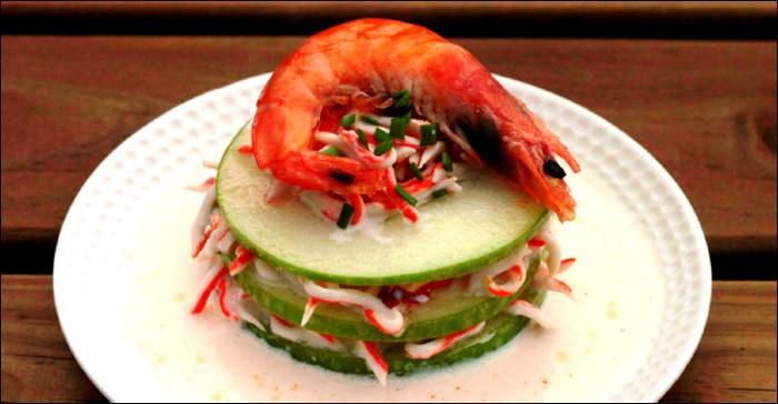 milhojas manzana y surimi