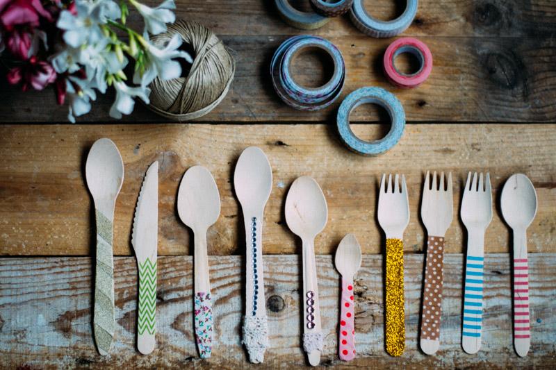 decora tus cubiertos de madera