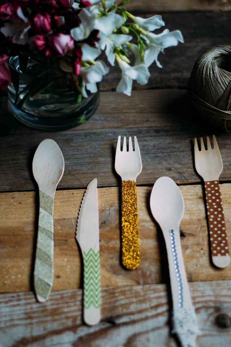 decora tus cubiertos de madera